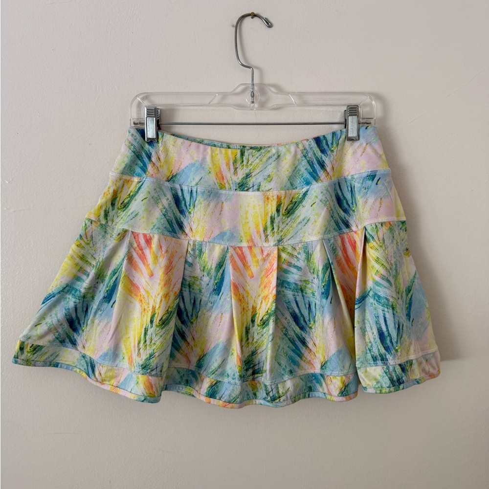 2 Piece Athletic Tennis Skort & Top Set Womens L/XL Rainbow Workout Wear EUC - Picture 6 of 14